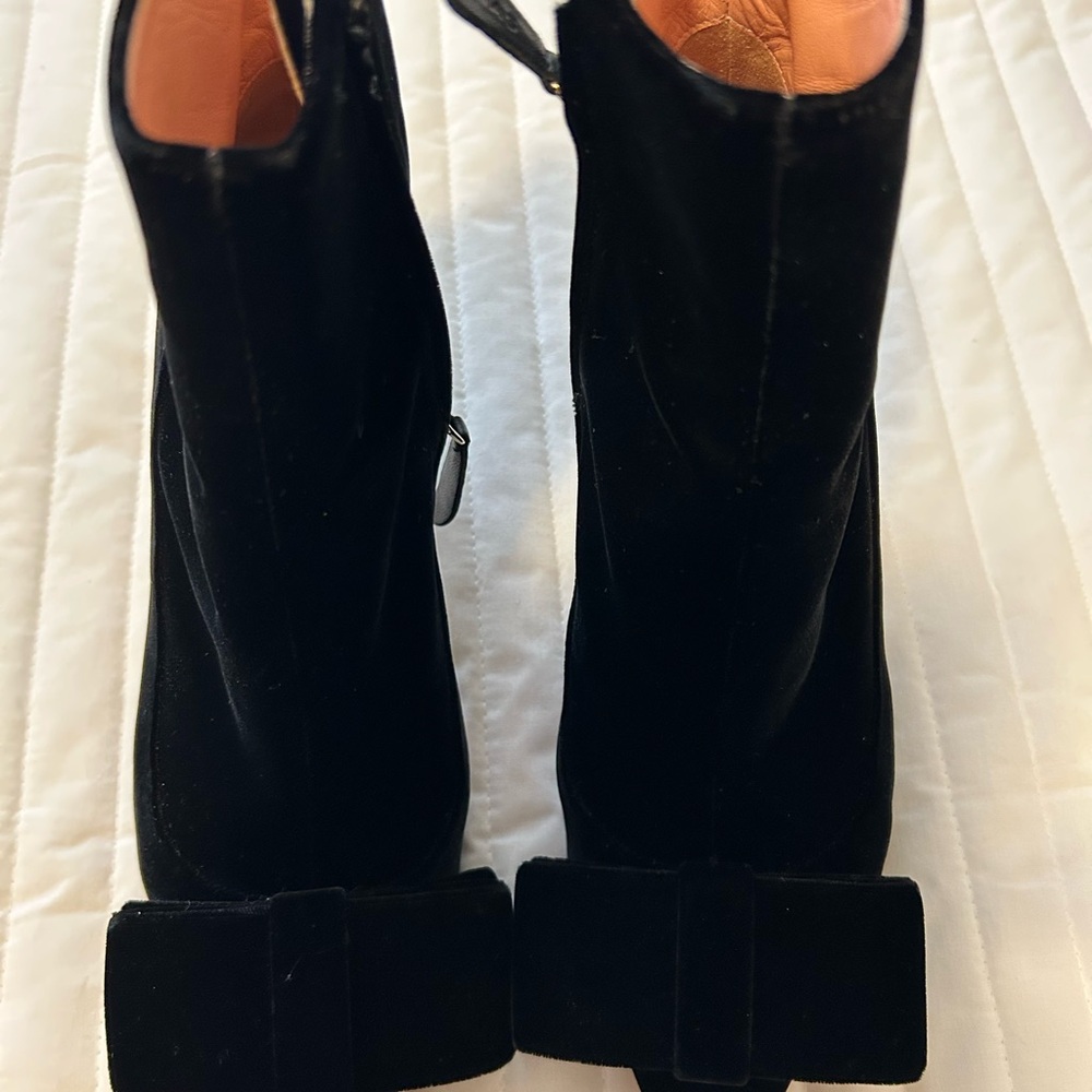 Sleek and Stunning Black Velvet leather lined Ankle Boots